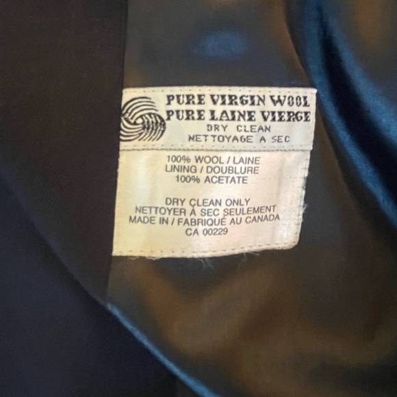 Vintage Aquascutum Navy Wool Long Raglan Coat Wool Mens 44/54Eu made in Canada - Picture 8 of 10